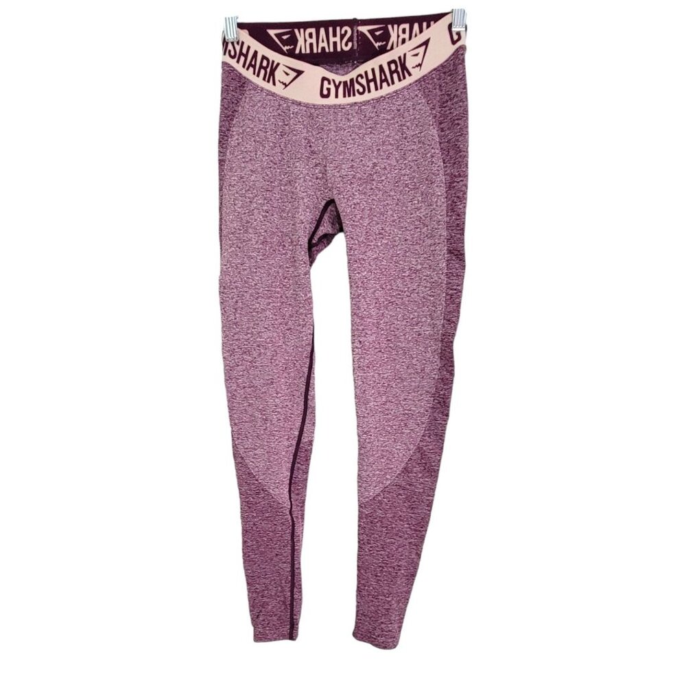 Gymshark Womens Purple‎ Flex Pull On Leggings Elastic Logo Waistband Size M/L